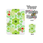 Flowers Pearls And Donuts Green Spearmint Green White Playing Cards 54 Designs (Mini) Front - Heart3