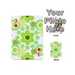 Flowers Pearls And Donuts Green Spearmint Green White Playing Cards 54 Designs (Mini) Front - Diamond3