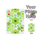 Flowers Pearls And Donuts Green Spearmint Green White Playing Cards 54 Designs (Mini) Front - Diamond7