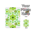 Flowers Pearls And Donuts Green Spearmint Green White Playing Cards 54 Designs (Mini) Back