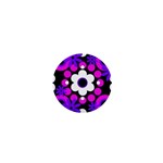 Flowers Pearls And Donuts Purple Hot Pink White Black  1  Mini Buttons Front