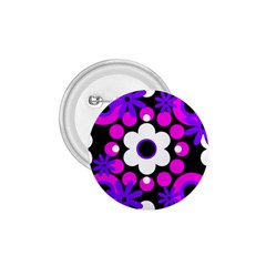 Flowers Pearls And Donuts Purple Hot Pink White Black  1 75  Buttons by Mazipoodles