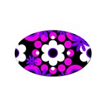 Flowers Pearls And Donuts Purple Hot Pink White Black  Sticker Oval (10 pack) Front