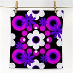 Flowers Pearls And Donuts Purple Hot Pink White Black  Face Towel Front