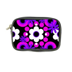 Flowers Pearls And Donuts Purple Hot Pink White Black  Coin Purse by Mazipoodles