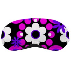 Flowers Pearls And Donuts Purple Hot Pink White Black  Sleeping Mask by Mazipoodles