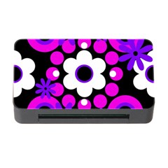 Flowers Pearls And Donuts Purple Hot Pink White Black  Memory Card Reader With Cf by Mazipoodles