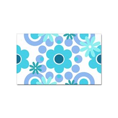 Flowers Pearls And Donuts Pastel Teal Periwinkle Teal White  Sticker Rectangular (10 Pack) by Mazipoodles