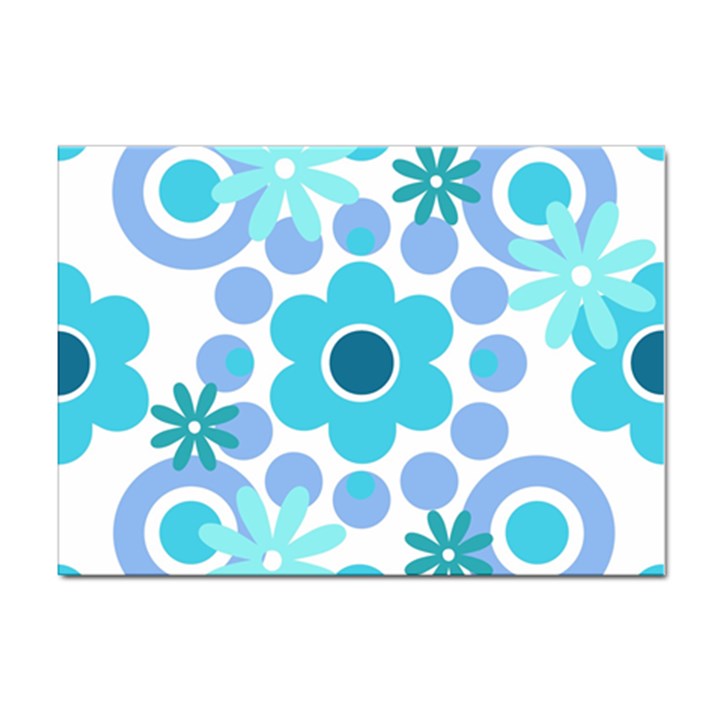 Flowers Pearls And Donuts Pastel Teal Periwinkle Teal White  Sticker A4 (10 pack)