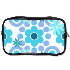 Flowers Pearls And Donuts Pastel Teal Periwinkle Teal White  Toiletries Bag (one Side) by Mazipoodles