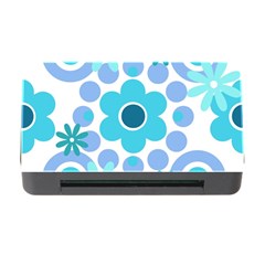 Flowers Pearls And Donuts Pastel Teal Periwinkle Teal White  Memory Card Reader With Cf by Mazipoodles