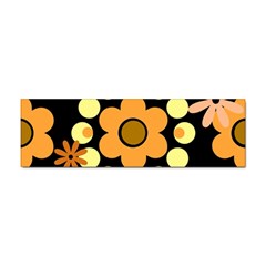 Flowers Pearls And Donuts Peach Yellow Orange Black Sticker (bumper) by Mazipoodles