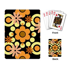 Flowers Pearls And Donuts Peach Yellow Orange Black Playing Cards Single Design (rectangle) by Mazipoodles