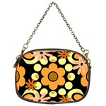 Flowers Pearls And Donuts Peach Yellow Orange Black Chain Purse (One Side) Front