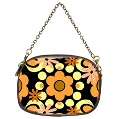 Flowers Pearls And Donuts Peach Yellow Orange Black Chain Purse (two Sides) by Mazipoodles