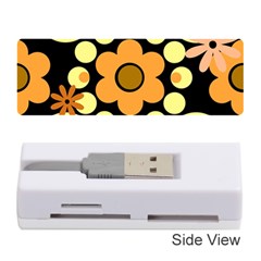 Flowers Pearls And Donuts Peach Yellow Orange Black Memory Card Reader (stick) by Mazipoodles