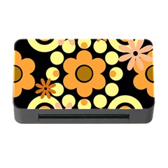 Flowers Pearls And Donuts Peach Yellow Orange Black Memory Card Reader With Cf by Mazipoodles