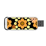 Flowers Pearls And Donuts Peach Yellow Orange Black Portable USB Flash (Two Sides) Front