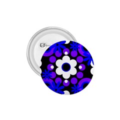 Flowers Pearls And Donuts Blue Purple White Black  1 75  Buttons by Mazipoodles