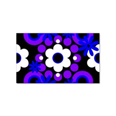 Flowers Pearls And Donuts Blue Purple White Black  Sticker Rectangular (10 Pack) by Mazipoodles