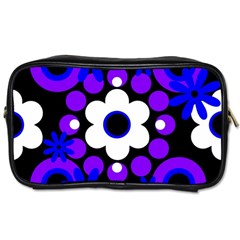 Flowers Pearls And Donuts Blue Purple White Black  Toiletries Bag (two Sides) by Mazipoodles