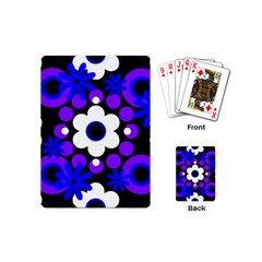 Flowers Pearls And Donuts Blue Purple White Black  Playing Cards Single Design (mini) by Mazipoodles