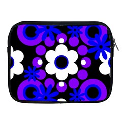 Flowers Pearls And Donuts Blue Purple White Black  Apple Ipad 2/3/4 Zipper Cases by Mazipoodles