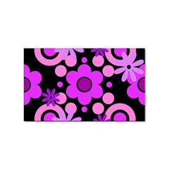 Flowers Pearl And Donuts Lilac Blush Pink Magenta Black  Sticker (rectangular) by Mazipoodles