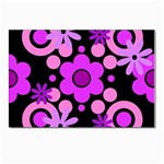 Flowers Pearl And Donuts Lilac Blush Pink Magenta Black  Postcards 5  x 7  (Pkg of 10) Front