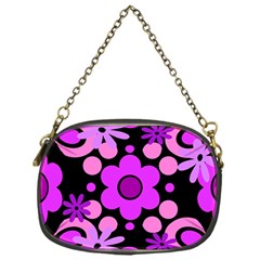 Flowers Pearl And Donuts Lilac Blush Pink Magenta Black  Chain Purse (one Side) by Mazipoodles