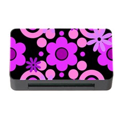 Flowers Pearl And Donuts Lilac Blush Pink Magenta Black  Memory Card Reader With Cf by Mazipoodles