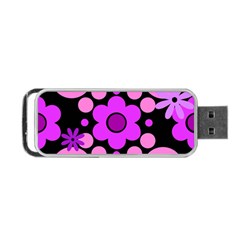 Flowers Pearl And Donuts Lilac Blush Pink Magenta Black  Portable Usb Flash (two Sides) by Mazipoodles