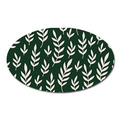 Leaves Foliage Plants Pattern Oval Magnet by Ravend