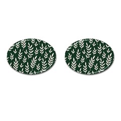 Leaves Foliage Plants Pattern Cufflinks (oval)