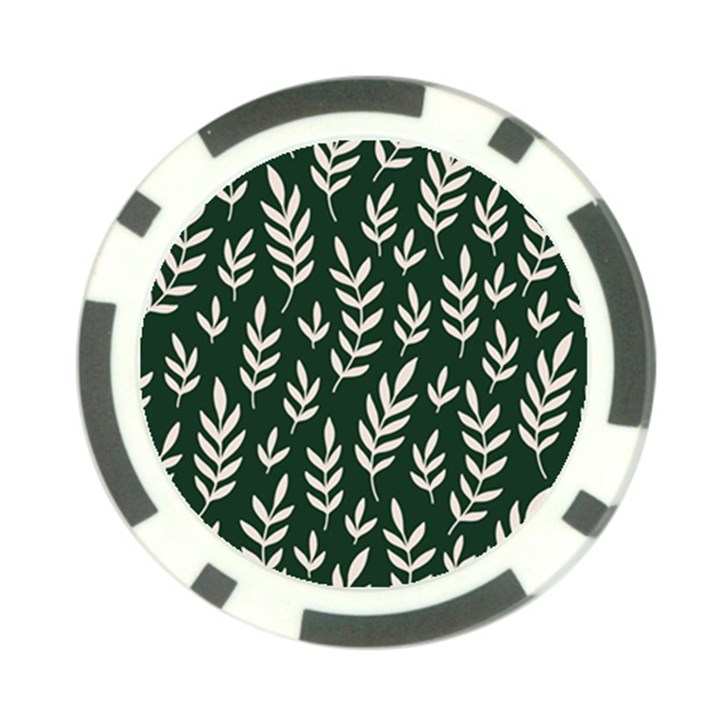 Leaves Foliage Plants Pattern Poker Chip Card Guard