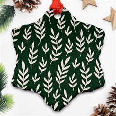 Leaves Foliage Plants Pattern Snowflake Ornament (two Sides) by Ravend