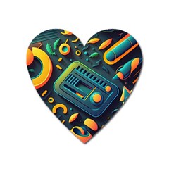 Abstract Pattern Background Heart Magnet