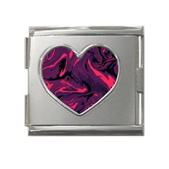 Abstract Pattern Texture Art Mega Link Heart Italian Charm (18mm)