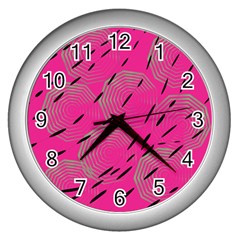 Background Pattern Texture Design Wall Clock (silver) by Ravend