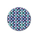 Bitesize Flowers Pearls And Donuts Bubblegum Blue Purple White Rubber Coaster (Round) Front