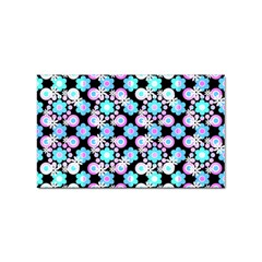 Bitesize Flowers Pearls And Donuts Bubblegum Blue Purple White Sticker (rectangular) by Mazipoodles