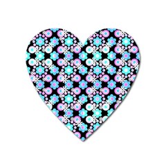 Bitesize Flowers Pearls And Donuts Bubblegum Blue Purple White Heart Magnet by Mazipoodles