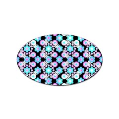 Bitesize Flowers Pearls And Donuts Bubblegum Blue Purple White Sticker Oval (100 Pack) by Mazipoodles