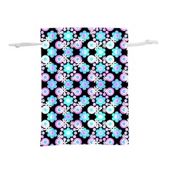 Bitesize Flowers Pearls And Donuts Bubblegum Blue Purple White Lightweight Drawstring Pouch (l) by Mazipoodles