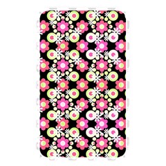 Bitesize Flowers Pearls And Donuts Strawberry Lemon Lime Sherbet Black Memory Card Reader (rectangular) by Mazipoodles