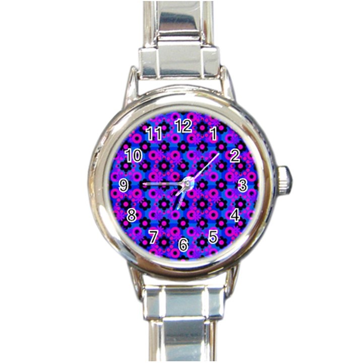 Bitesize Flowers Pearls And Donuts Strawberry Raspberry Blueberry Black Round Italian Charm Watch