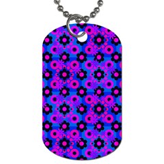 Bitesize Flowers Pearls And Donuts Strawberry Raspberry Blueberry Black Dog Tag (two Sides) by Mazipoodles