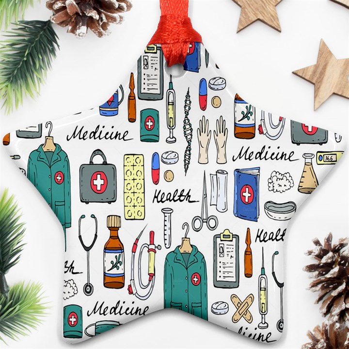 Medical Biology Detail Medicine Psychedelic Science Abstract Abstraction Chemistry Genetics Art Patt Ornament (Star)