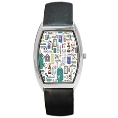 Medical Biology Detail Medicine Psychedelic Science Abstract Abstraction Chemistry Genetics Art Patt Barrel Style Metal Watch