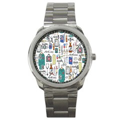 Medical Biology Detail Medicine Psychedelic Science Abstract Abstraction Chemistry Genetics Art Patt Sport Metal Watch by Jancukart